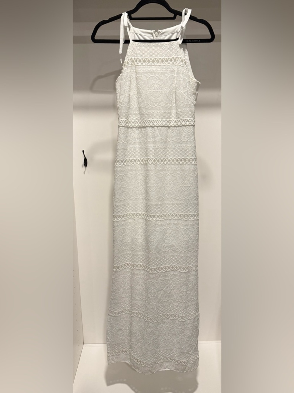 NWT White House Black Market Eyelet Maxi Dress Ecru
